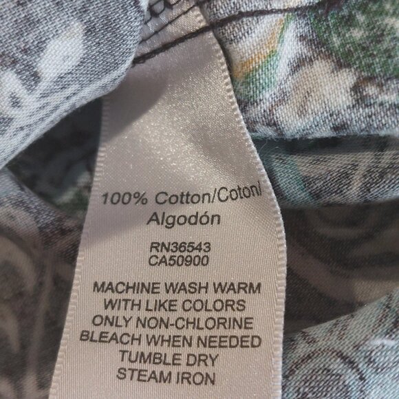 VAN HEUSEN Women's 100% Cotton Graphic Paisley Sleeveless Blouse - Size S/P - Picture 9 of 9